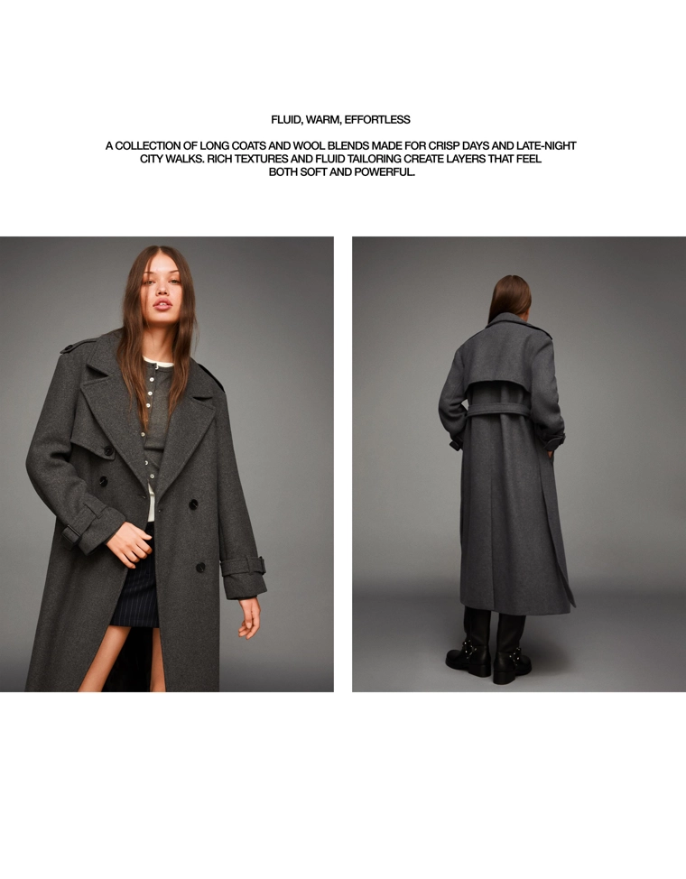 Тренч из шерсти оверсайз