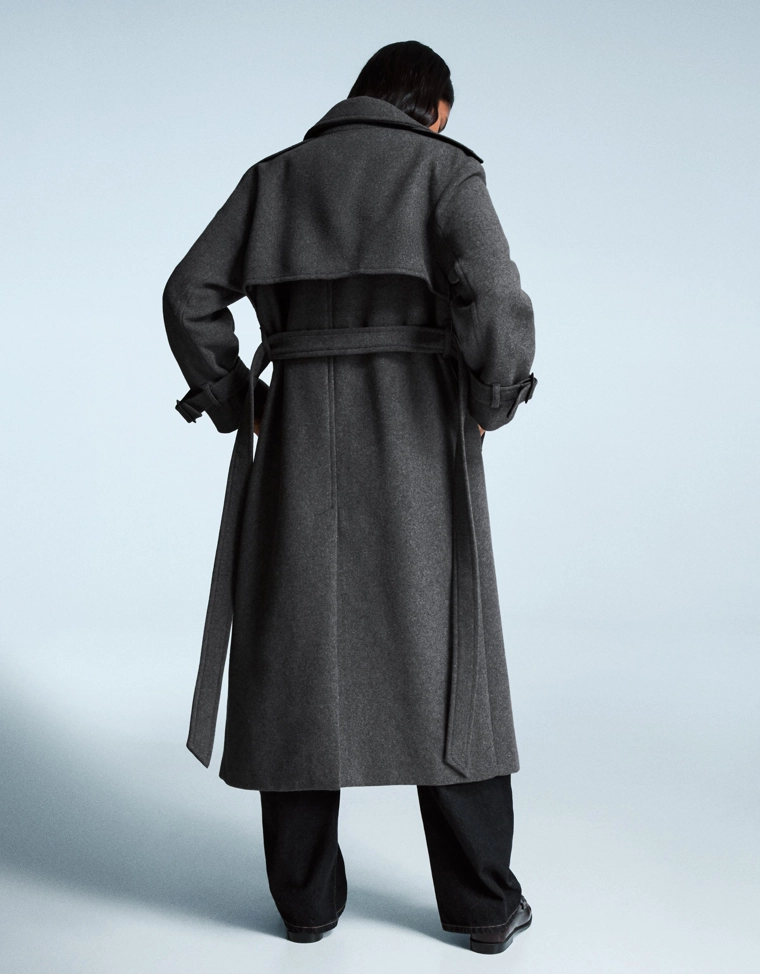 Тренч из шерсти оверсайз