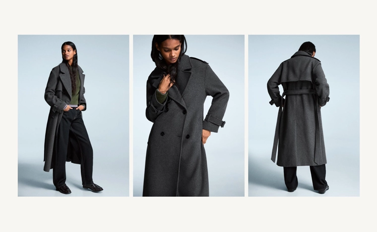 Тренч из шерсти оверсайз