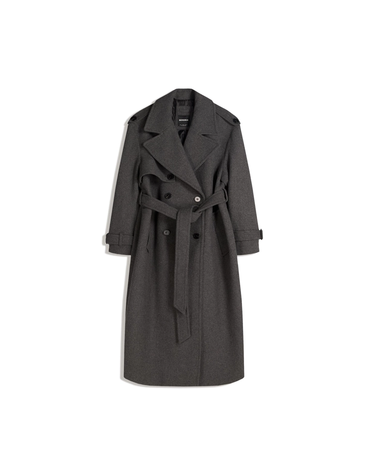 Тренч из шерсти оверсайз