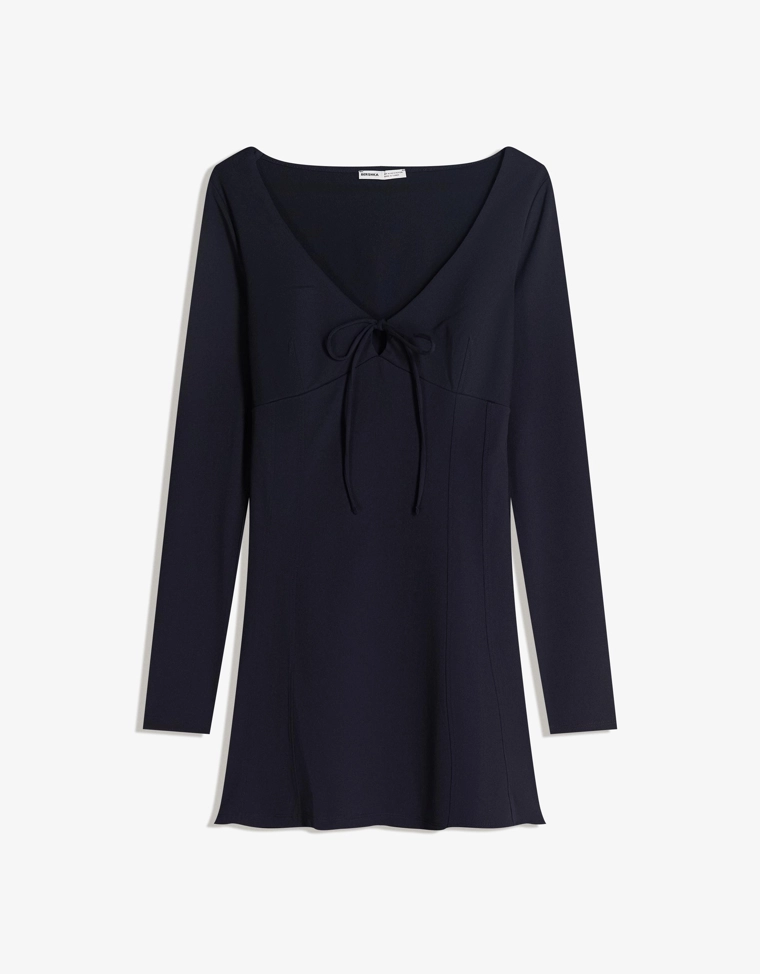 Мини-платье с бантом