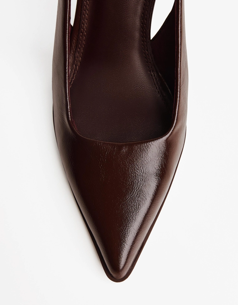 Туфли без задников на высоком каблуке