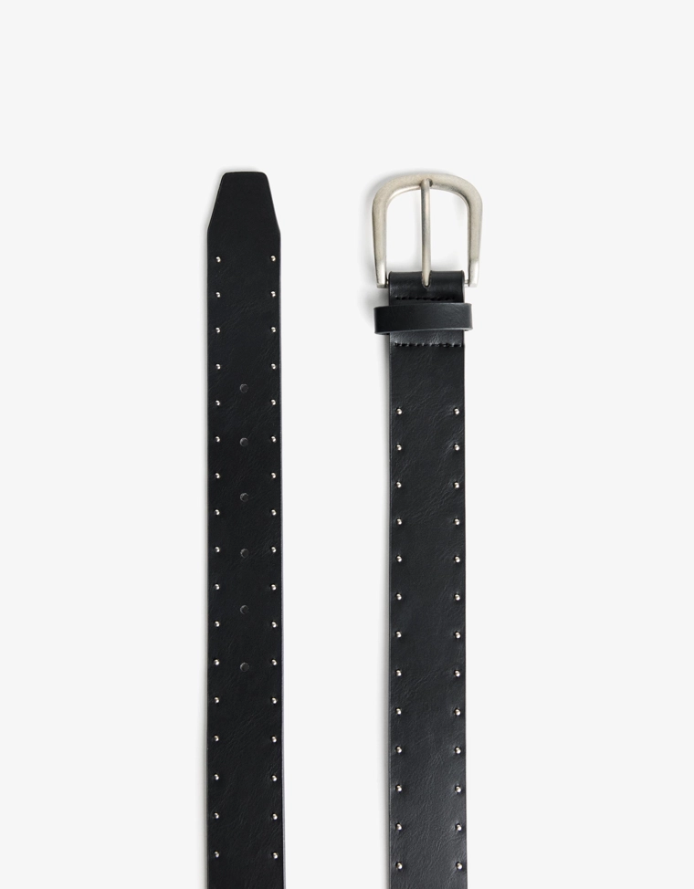 Ремень из искусственной кожи с заклепками