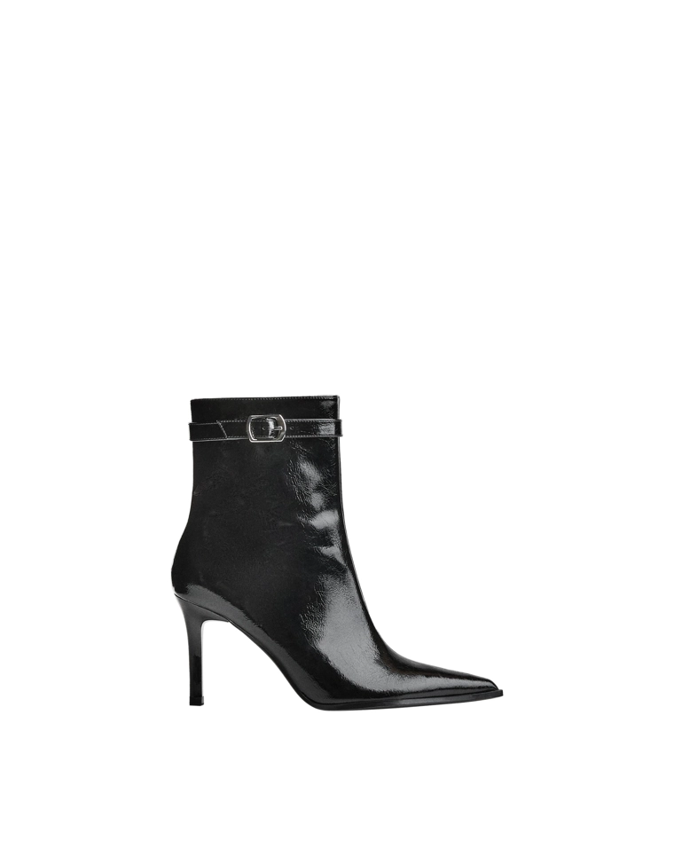 Heeled ankle boots with buckle strap