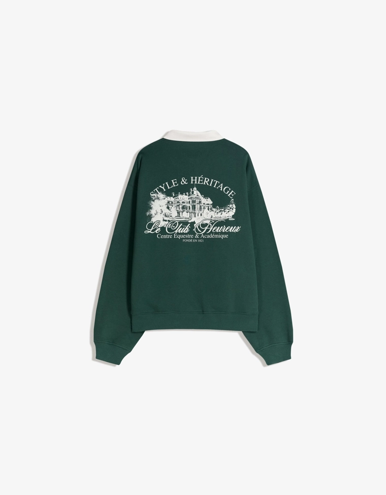 Джемпер с принтом и воротником поло