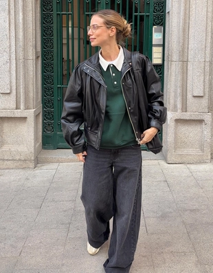 Джемпер с принтом и воротником поло- Заказать в России