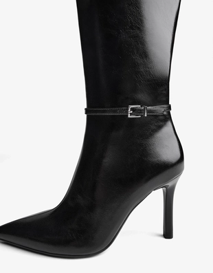 HEELED BOOTS WITH BUCKLE DETAIL- Заказать в России