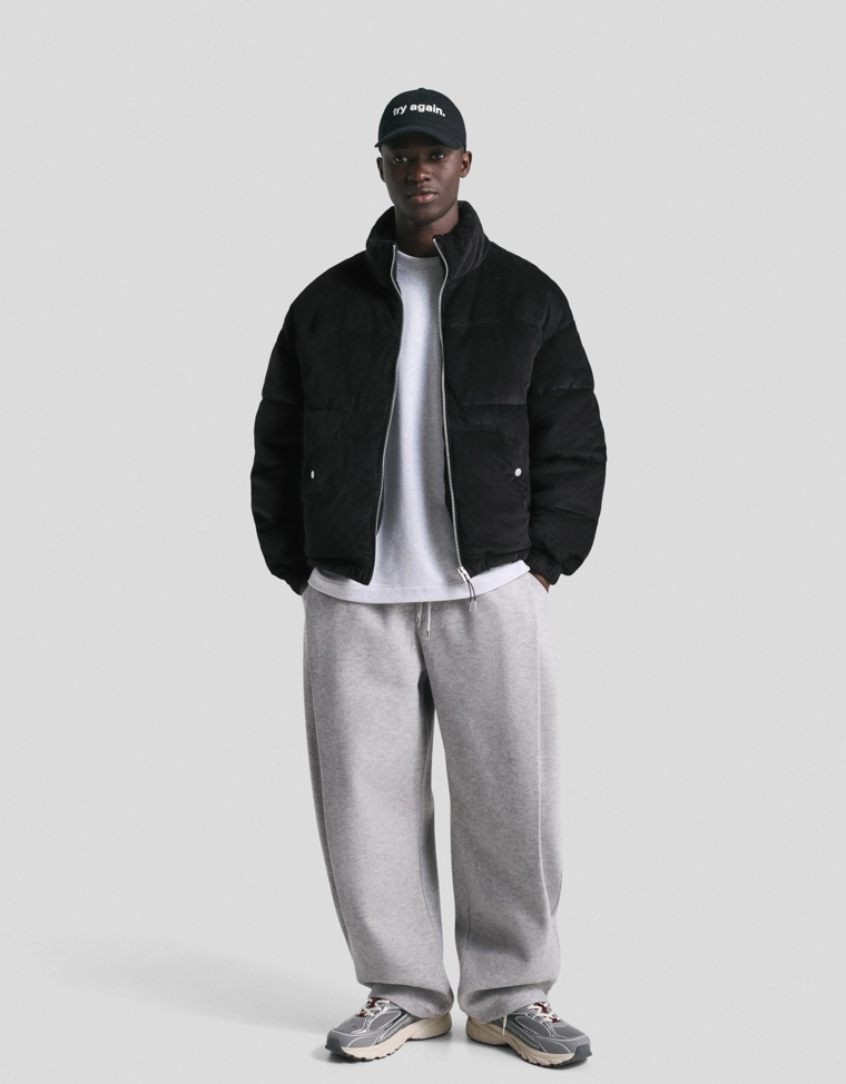 Вельветовый пуховик