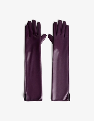 Violet | 9141/194/611 - Bershka Длинные перчатки из искусственной кожи