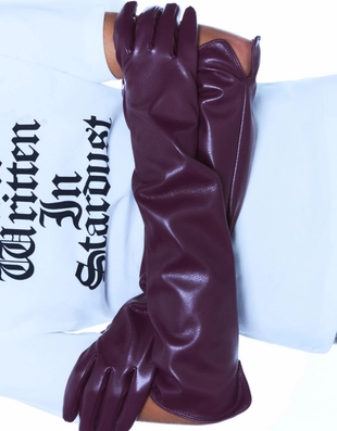 Длинные перчатки из искусственной кожи- Заказать в России