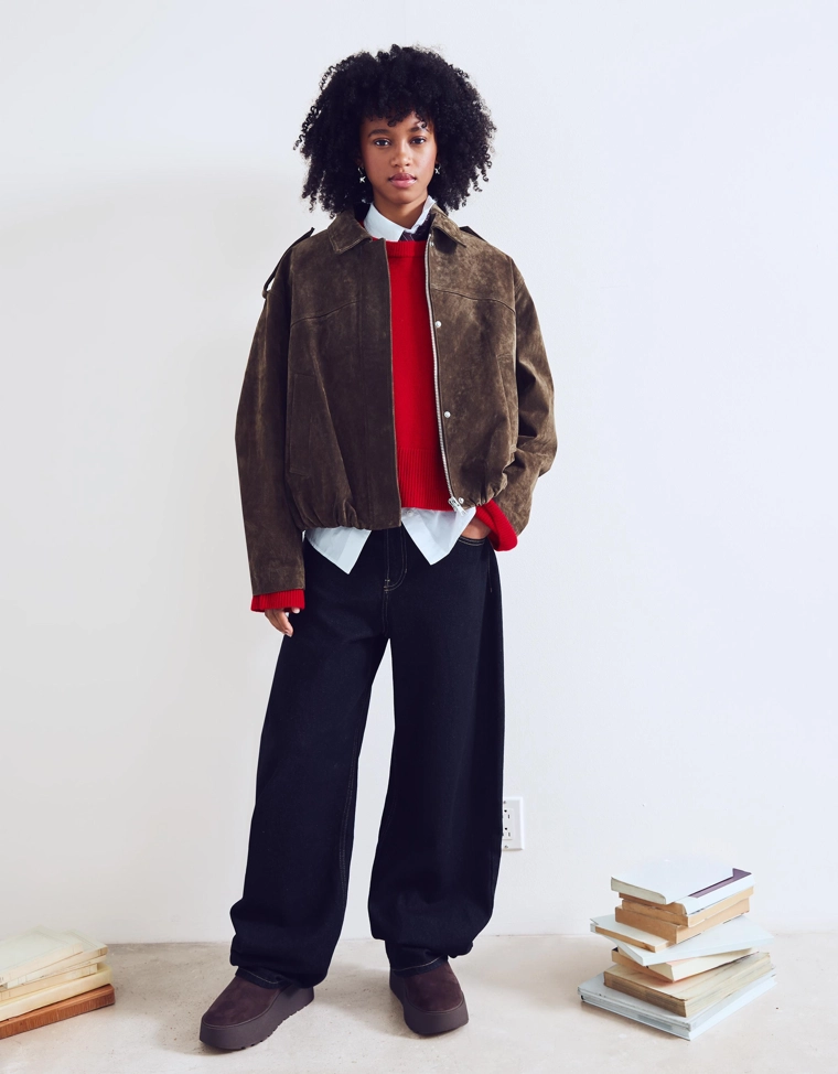 Свитер оверсайз с рифленым низом