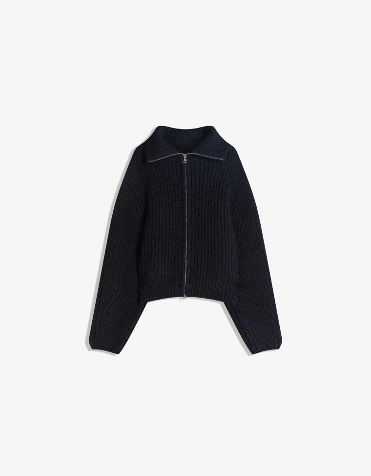 Кардиган на молнии с высоким воротником