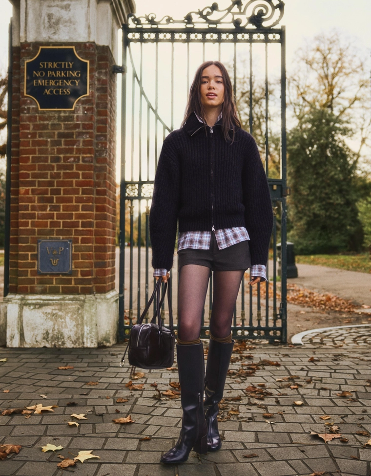 Кардиган на молнии с высоким воротником