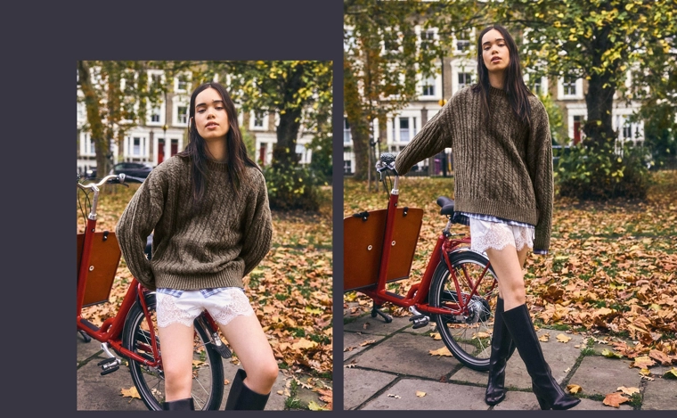 Свитер с узором «Косы»