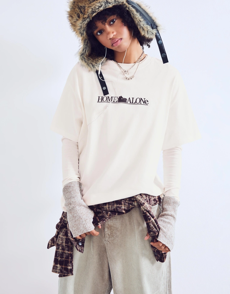 Футболка оверсайз с короткими рукавами и принтом Home Alone