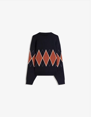 Свитер с принтом и воротником поло- Заказать в России