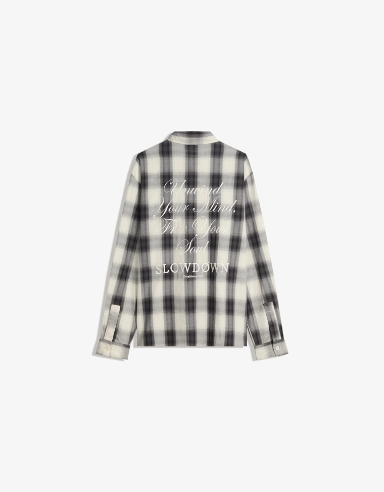 Рубашка в клетку с длинными рукавами и вышивкой