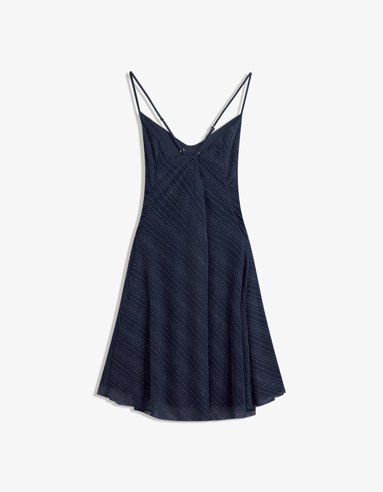 Мини-платье из полупрозрачной ткани с блестящей отделкой