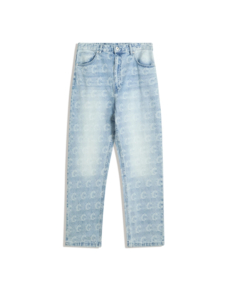 Жаккардовые джинсы свободного кроя