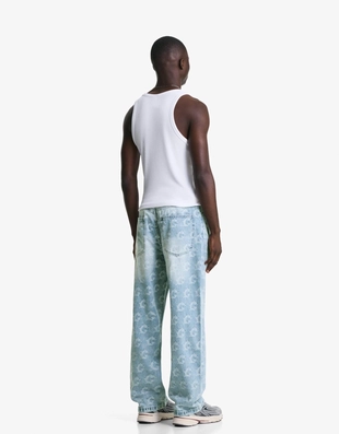 Жаккардовые джинсы свободного кроя- Заказать в России