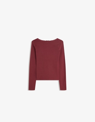 Лонгслив с кружевной отделкой- Заказать в России