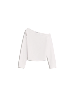 Футболка с длинными рукавами и асимметричным вырезом- Заказать в России