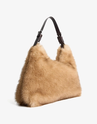 Brown | 9035/668/737 - Bershka Сумка на плечо из искусственного меха