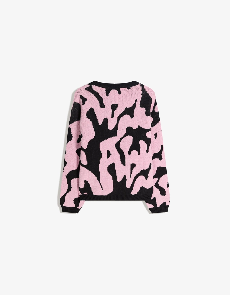 Свитер из синели с принтом