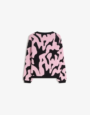 Свитер из синели с принтом- Заказать в России