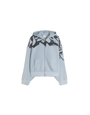 Худи на молнии с капюшоном и принтом- Заказать в России