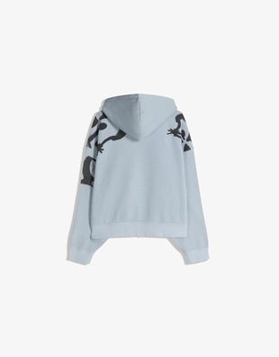 Худи на молнии с капюшоном и принтом- Заказать в России