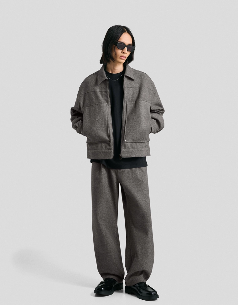 Куртка-рубашка свободного кроя на молнии