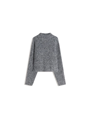 Свитер с высоким воротником из ткани из крученой нити- Заказать в России