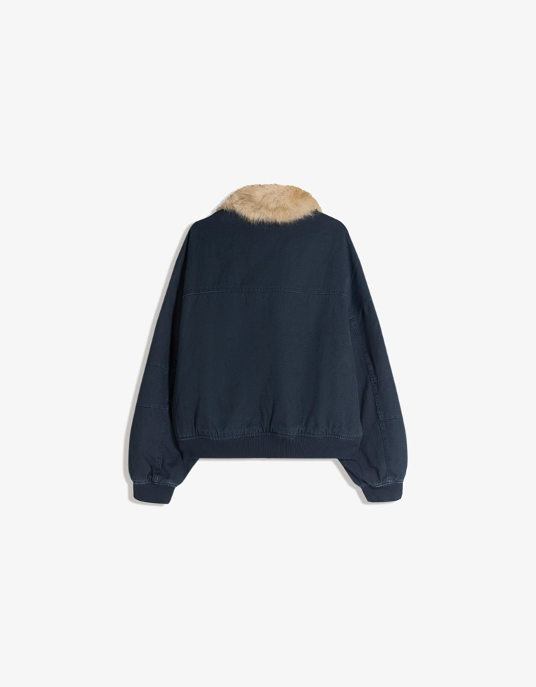 Куртка с воротником из искусственного меха