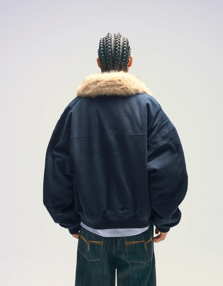 Куртка с воротником из искусственного меха