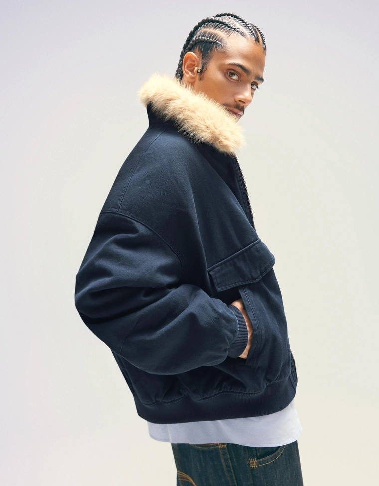 Куртка с воротником из искусственного меха