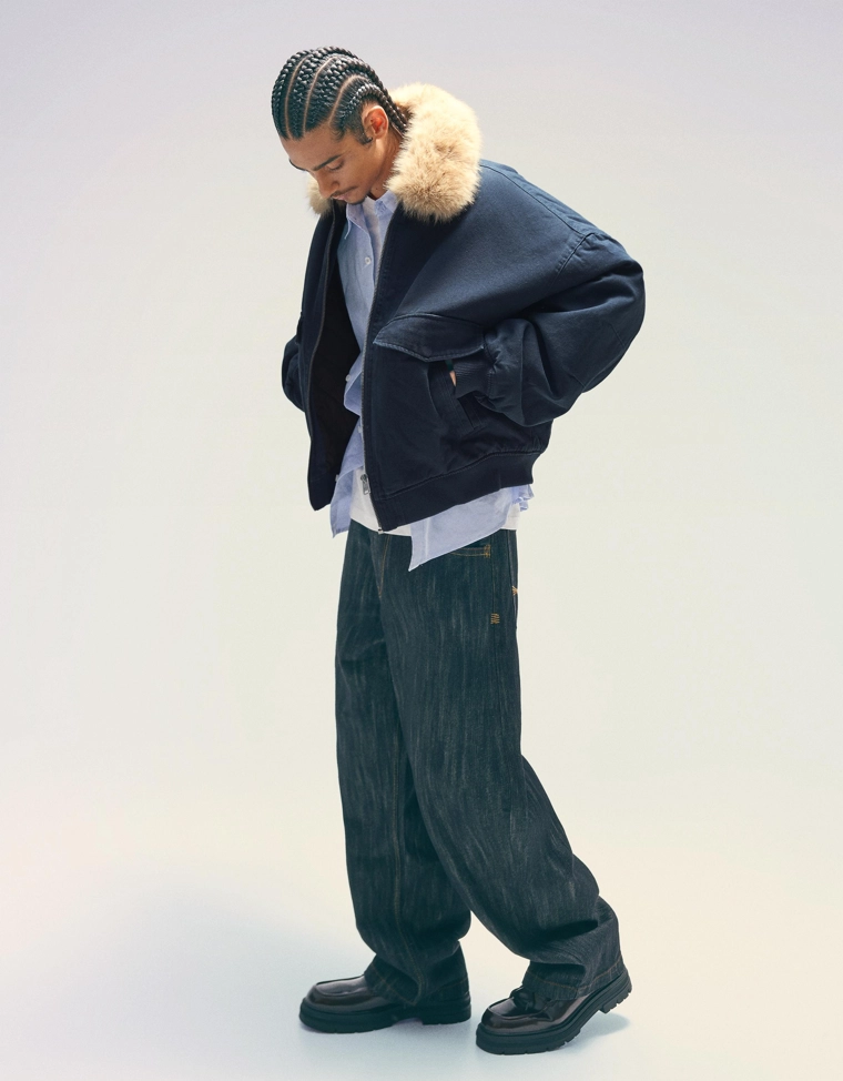 Куртка с воротником из искусственного меха