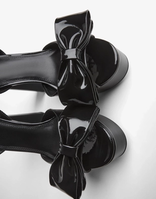 Туфли на каблуке с бантом- Заказать в России
