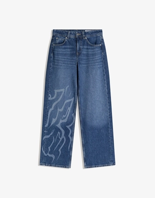 Джинсы KPOP DEMON HUNTERS SAJA BOYS свободного кроя с принтом- Заказать в России