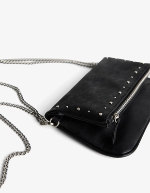 Сумка с клапаном на молнии и заклепками- Заказать в России