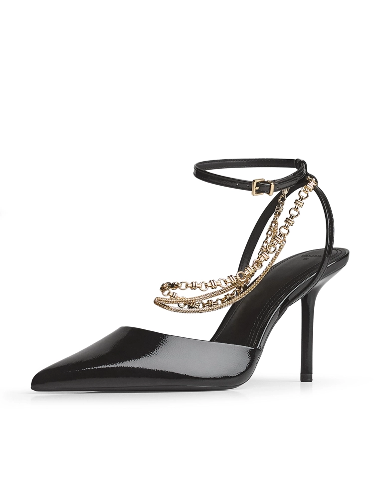 Туфли на каблуке с цепочками