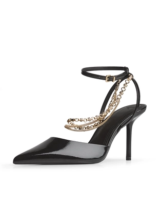 Туфли на каблуке с цепочками- Заказать в России