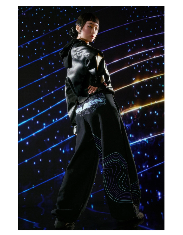 Брюки KPop Demon Hunters Huntr/x barrel из мягкой ткани с принтом