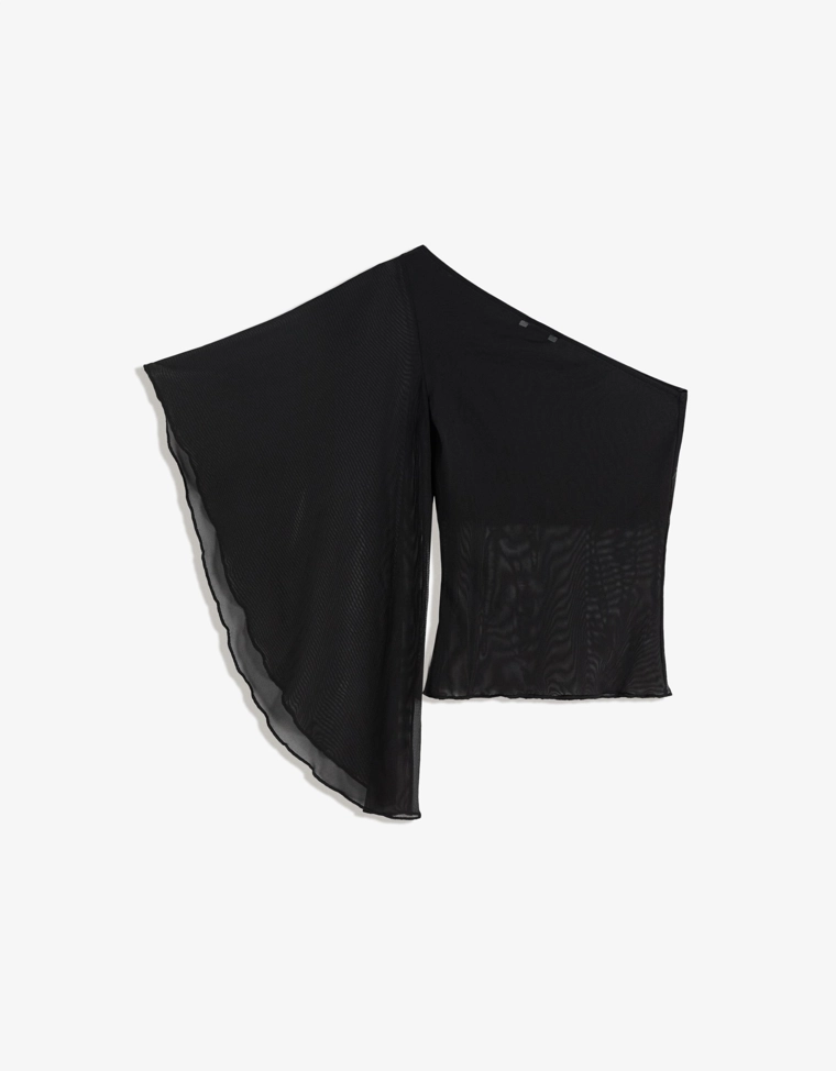 Асимметричный топ из полупрозрачной ткани