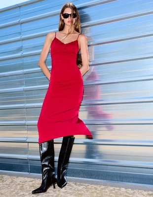 Струящееся кружевное платье миди- Заказать в России