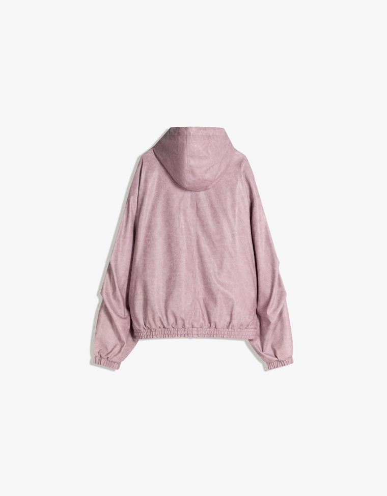 Куртка из искусственной кожи с капюшоном