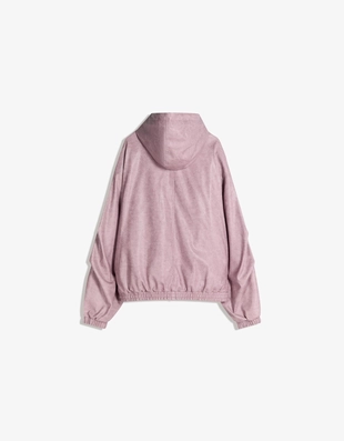 Куртка из искусственной кожи с капюшоном- Заказать в России