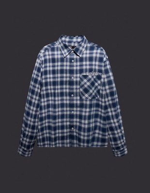 Рубашка свободного кроя в клетку с вышивкой OUT OF CORE- Заказать в России