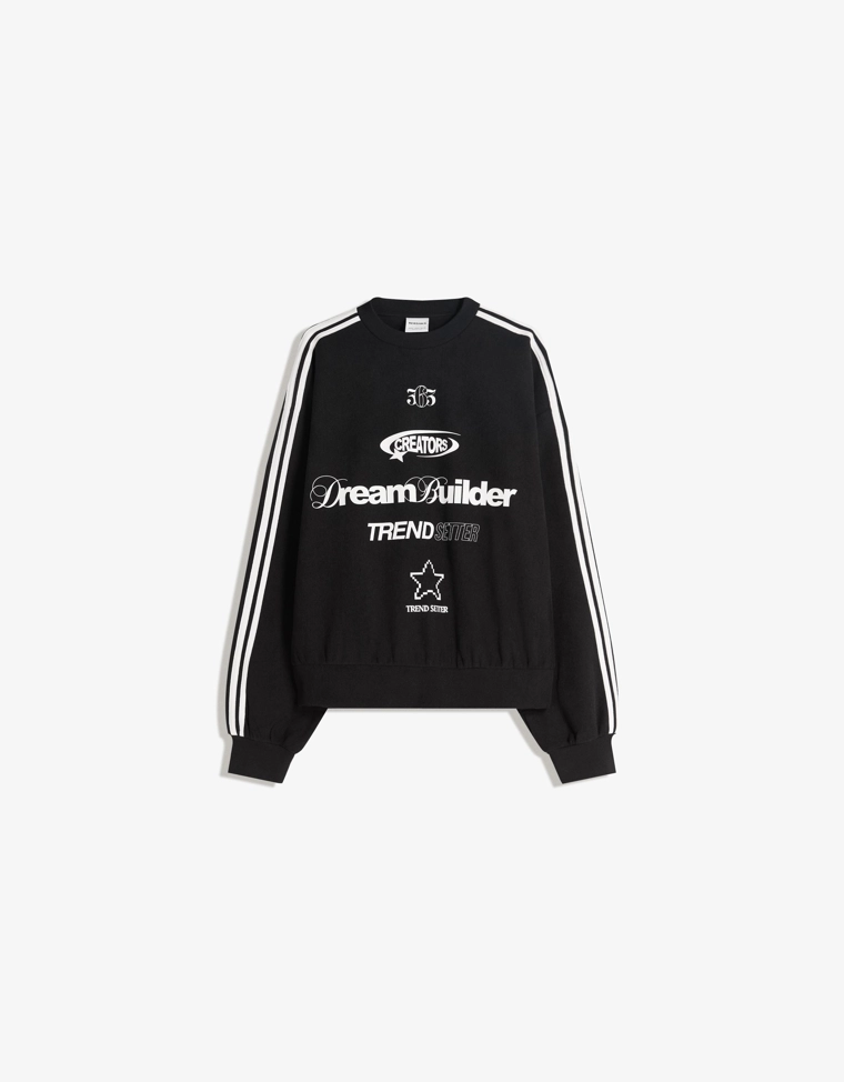 Толстовка из микровельвета с принтом