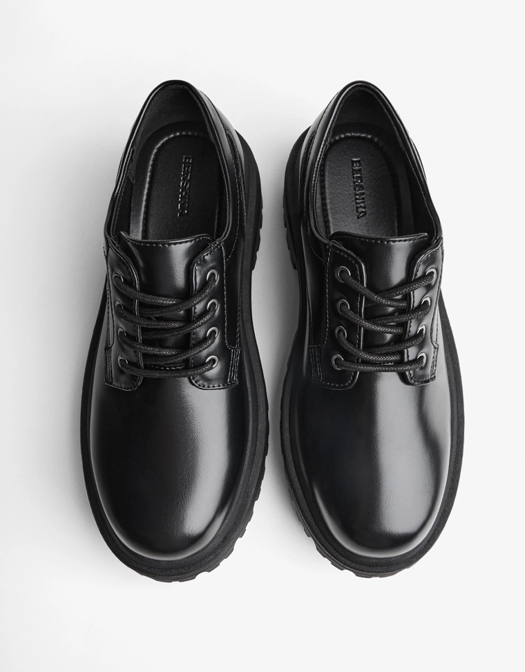 Туфли дерби на толстой подошве